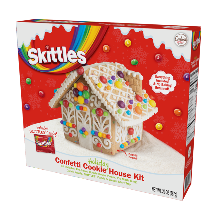 Skittles Holiday Confetti Cookie House Kit - 12616